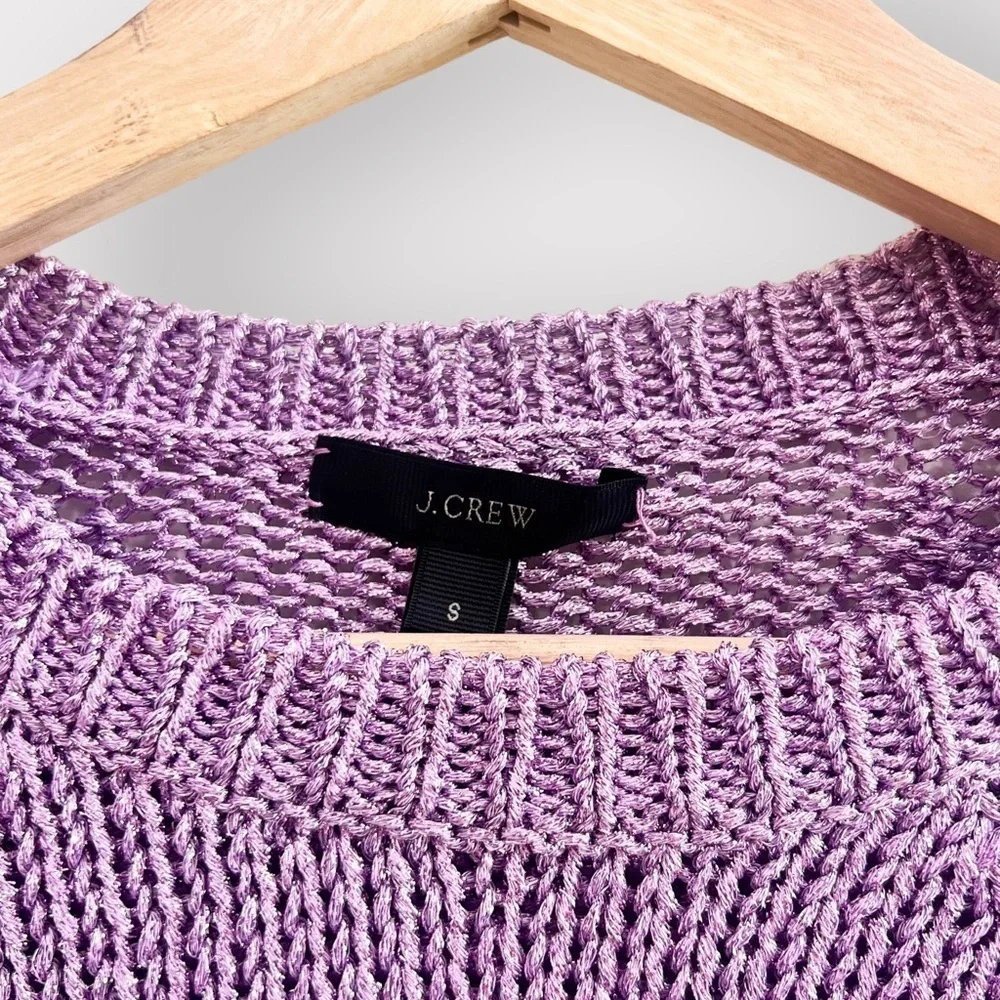 J.CREW Purple Metallic Knit Pullover Sweater (Sz S)